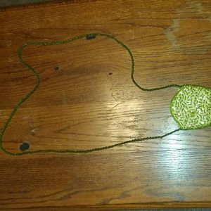 NWOT vintage REAL GLASS BEAD handbag 4x4